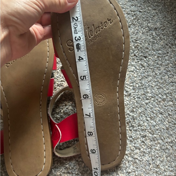 Red Leather Salt Water Sandals By Hoy 7 - Picture 7 of 8